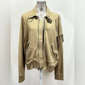 DENIM & SUPPLY Ralph Lauren Khaki cotton full zip jacket size XL